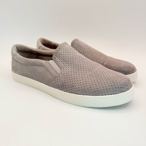 Dr Scholl’s Madison Slip On Sneakers Gray Perforated Comfort Shoes Women 8M